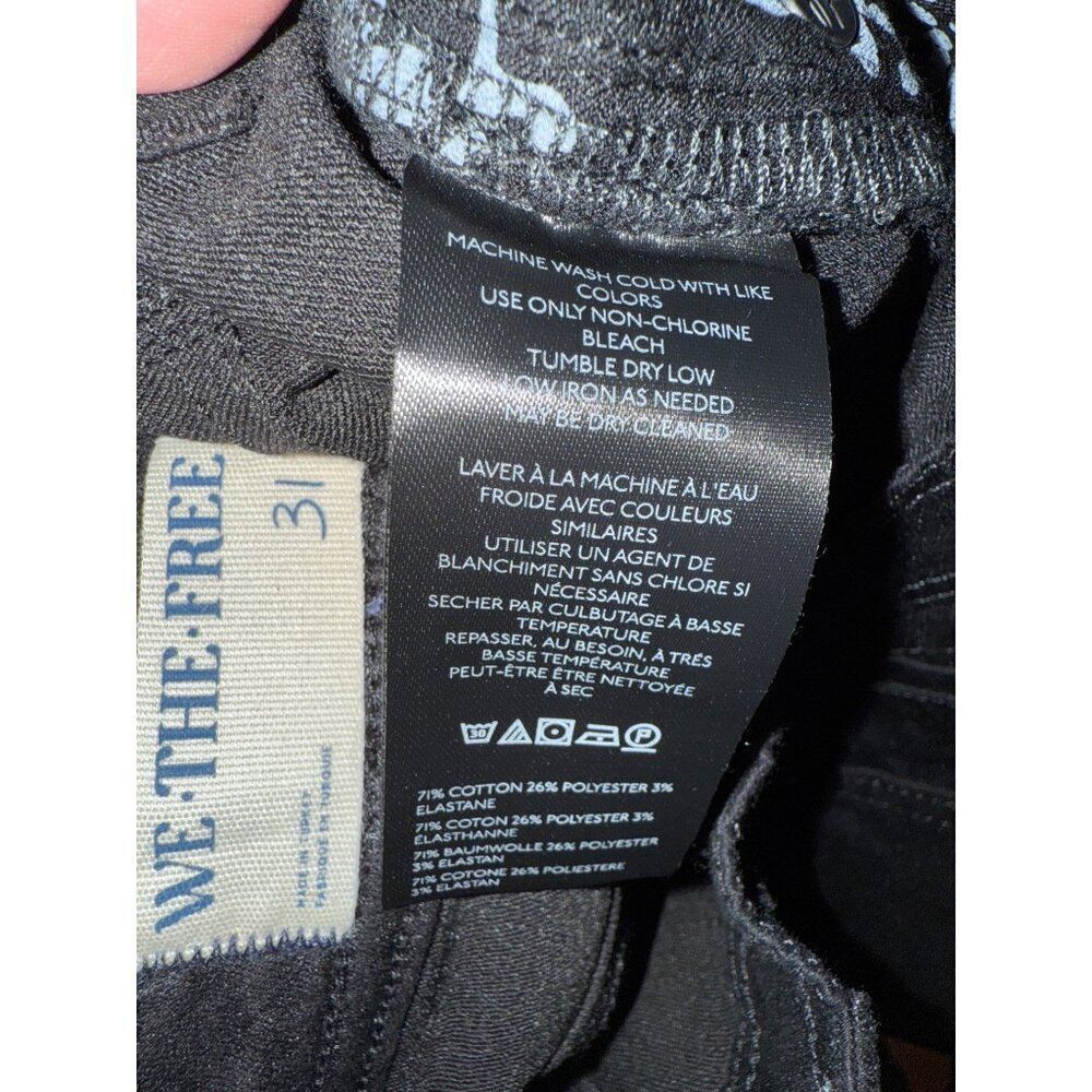 NWT Free Peopleโx We The Free Xena Coated Straight Jeans in Ethereal Black SZ 31 - Picture 8 of 16